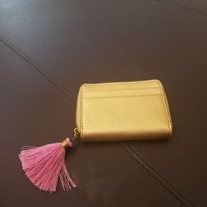 NWOT JCREW Gold Small Zip Wallet